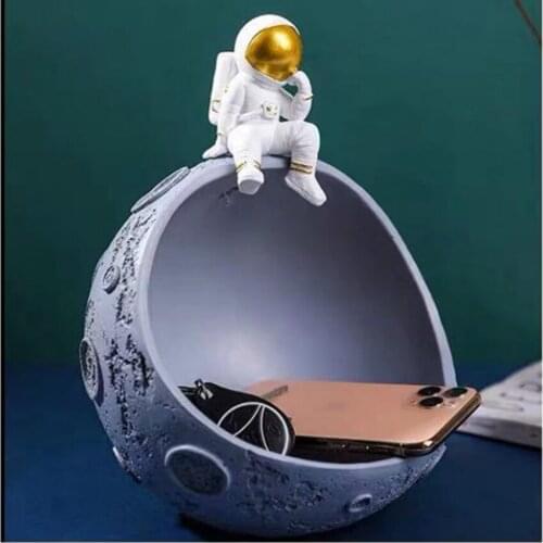 FIGURINES ASTRONAUT STORAGE RESIN STATUES FOR DECORATION COSMONAUT SCULPTURE HOME LIVING ROOM STORAGE ASTRONAUT ACCESSORIES