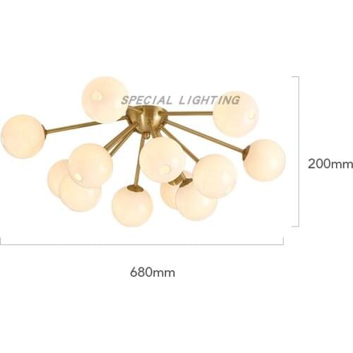 Postmodern light luxury glass ball multi-head ceiling lamp living room bedroom minimalist creative personality lamp
