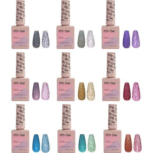 Reflective Glitter Gel Nail Polish 15ml Sparkling Auroras Laser Nail Gel Nail Art Vernish Semi Permanent Top Base Coat Nail Art