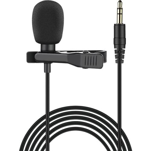TAKSTAR TCM-400 Clip-on Lavalier Microphone Omnidirectional Lapel Mic 3.5mm Plug 5M Cable with Carry Bag for Live Broadcast