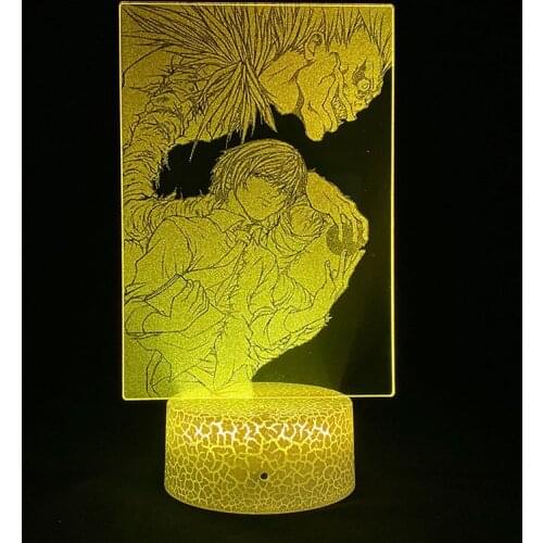 DEATH NOTE Yagami Light 3d Illusion Light Bluetooth Speaker for Bedroom Decor LED Night Light Color Changing Anime Birthday Gift