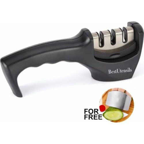 Best Utensils Three Stage Kitchen Knife Sharpener Professional Knife Sharpening Stone Household Knife Sharpener Kitchen Tools