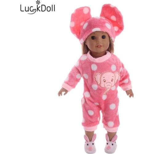 LUCKDOLL Gorgeous Pajamas Fit 18 Inch American 43cm Baby Doll Clothes Accessories,Girls Toys,Generation,Birthday Gift