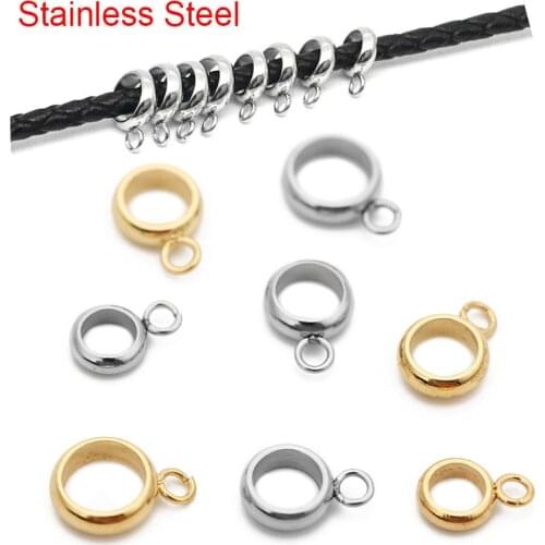 30pcs/lot Stainless Steel Pendant Connectors Bail Clasps Gold Color Pendants Clip Pinch For DIY Necklace Findings Jewelry Making