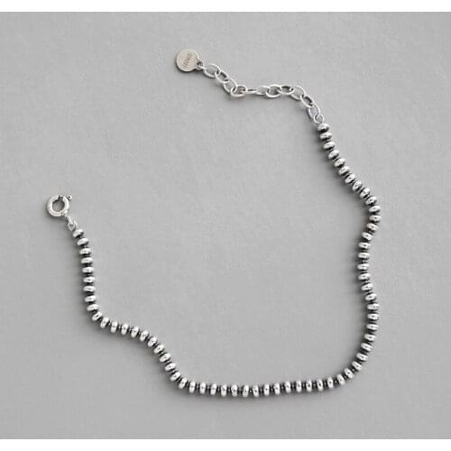 100% 925 sterling silver beads bracelets for women gifts, minimalism chic woman bracelet bangle jewelry 2020