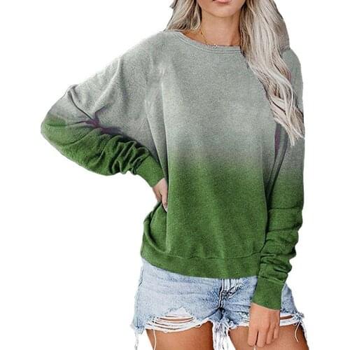 Woman Hoodies 2020 new gradient long sleeve hot style leisure comfortable fleece sweatshirts women LDM201006