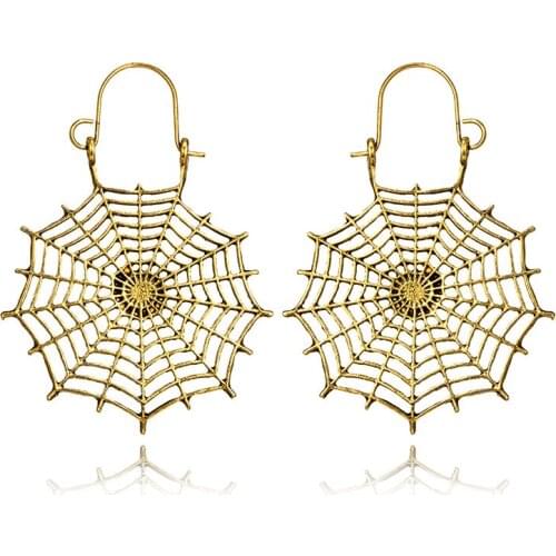 8Seasons New Drop Earrings Simple Spider Web Semicircular Pattern Carved For Women Vintage Hollow Out Earrings Jewelry,1 Pair
