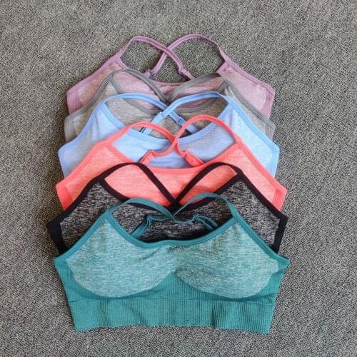 6 Colors Sports Workout GYM Clothing Top Sportswear Women Seamless Fitness Sport Bra Running Workout Yoga Bra Female