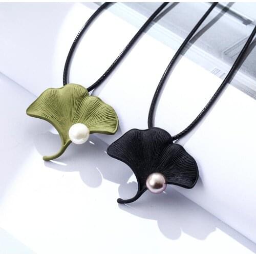 Leaf Vintage Long Necklace Women Jewelry Statement necklaces & pendants Leaves Pendants collares mujer choker kolye bijoux femme