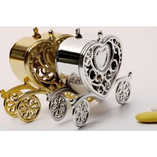 Gold Silver Carriage Candy Box Gift Sweets Boxes Birthday Party Wedding Favours Decoration Christmas Shower Gift Wrap