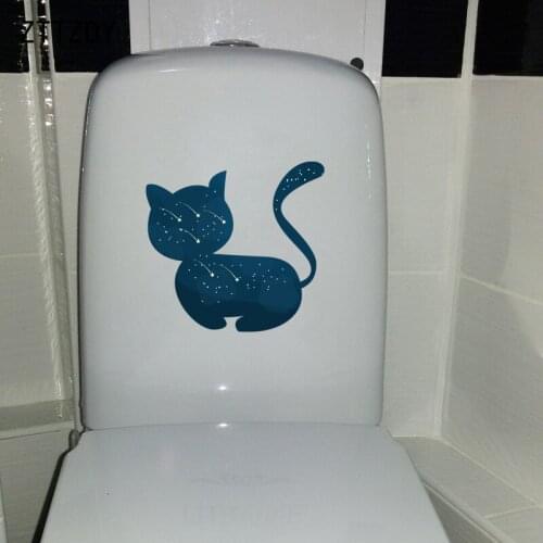 ZTTZDY 23.8*22.7CM Creative Cat Children Bedroom Home Toilet Decal Decoration Wall Sticker T3-0149