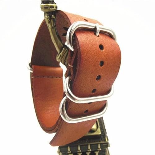 Zulu strap-1PCS High quality 22MM Nato strap genuine leather Watch band NATO straps watch strap-3246