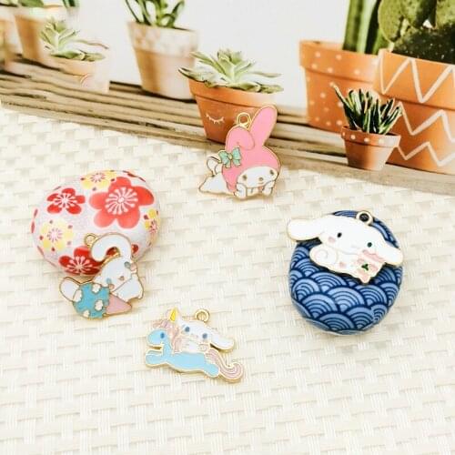 10Pcs Cute Metal Little Dog Rabbit Lovely Cartoons Animals Charms For DIY Making Earrings Necklace Pendant Jewelry Accessories