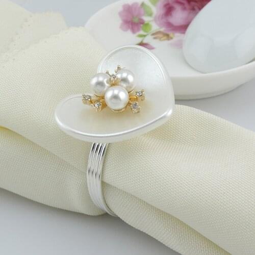 12/pcs Heart Ring Premium Spin Circle Export Award Commemorating Chinese European Style Banquet Hotel Napkin Circle
