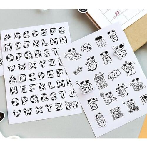 2 Sheets/Pack Black White Milk Cows Fun Series DIY Decorative stickers