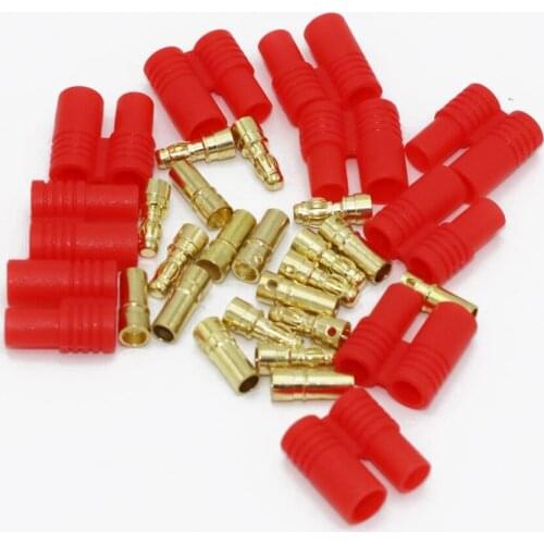 20pcs/lot 3.5mm Gold Bullet Banana Connector Plug With Protective Sleeve For ESC Battery Motor (10 pair)