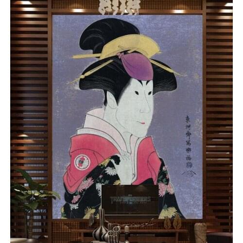 Customized large-scale 3D mural wallpaper ukiyo-e character mural Japanese restaurant mural