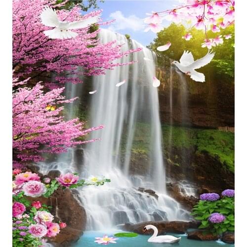 Beibehang Large custom wallpaper with beautiful waterfalls and beautiful waterfalls
