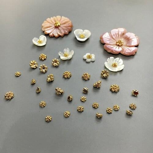 20Pcs/Pack 3/5mm Gold Sliver Color Flower Buds Jewelry For DIY Earrings Brooch Beads For Women Charm Jewelry Making Accessories
