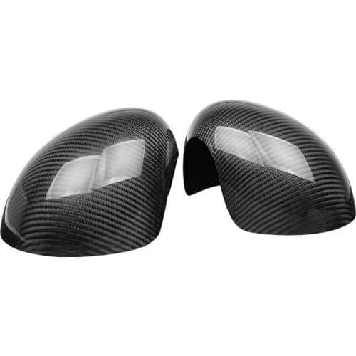 Pair Real Carbon Fiber Rear Mirror Cover Manual Folding Casing Shell Fit For Mini Cooper R55 R56 2007-2014