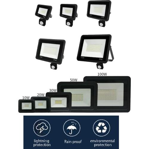 FloodLight Reflector Spotlight Exterior Reflector LED PIR Motion Sensor Street Lamps Garden Outdoor Ligting Waterproof rotable