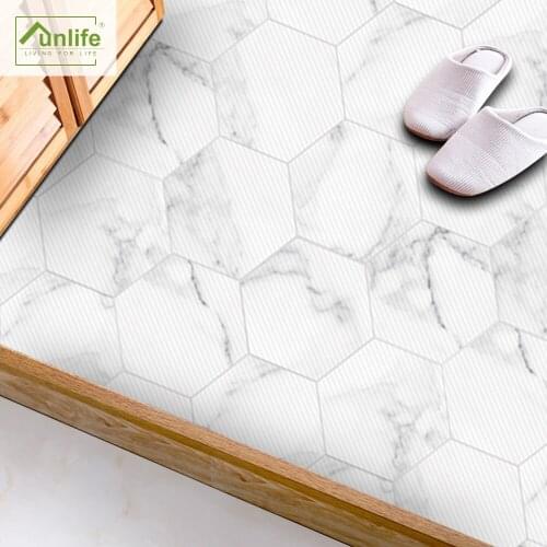 Funlife® Hexagon White Bathroom Sticker Removable Anti-Slip Waterproof Peel & Stick Decorative Self-Adhesive Home Floor Stickers