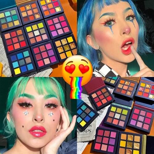 Eyeshadow Palette 9 Color Holographic Shimmer Matte Glitter Pigmented EyeShadow Pallete Metallic Diamond Makeup Palette Cosmetic