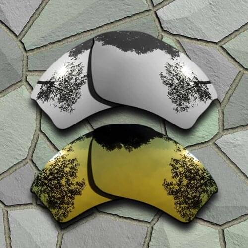 Chrome&Yellow Golden Sunglasses Polarized Replacement Lenses for Oakley Half Jacket XLJ
