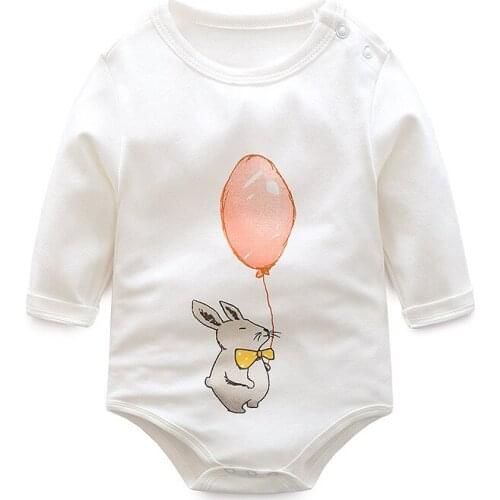Retail 0-18M long-Sleeved Baby Infant cartoon bodysuits for boys girls jumpsuits Clothing 2016 new free shipping Solid bodysuits