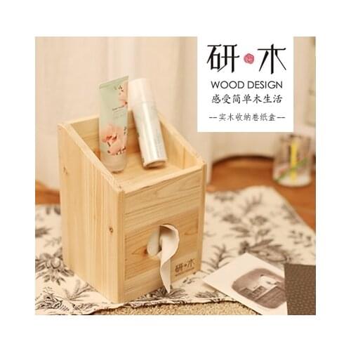 Volume shipping carton towel tube wood storage tissue box creative home storage reel spool napkin box