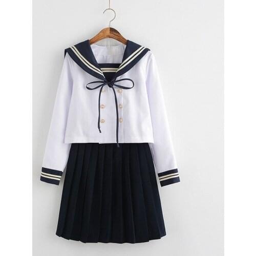 Japanese Sailor Suit Female Student Dress Uniform School Uniform JK Uniform College Style Sweet Cute Suit