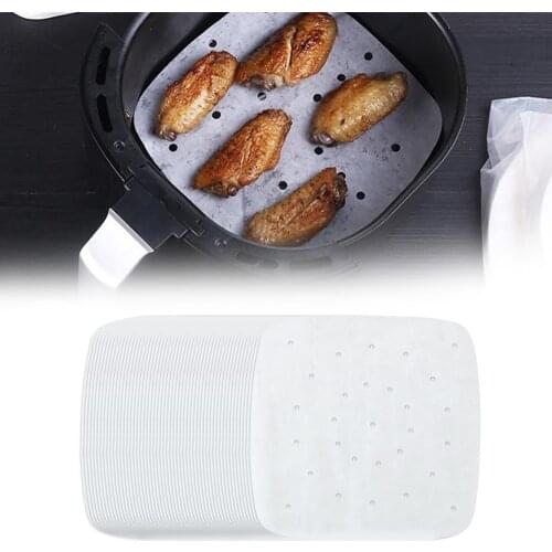 Pot Oil Paper For Steaming Baking 100Pcs 7/8/9 Inch Perforated Non-stick Mat Kitchen Accessories Air Fryer Liners White