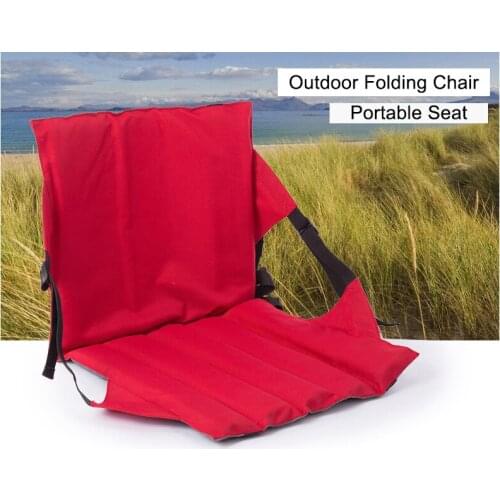 Multifunctional Camping Folding Seat Cushion With Backrest Outdoor Stadium Grass Beach Chair Cushion Waterproof Oxford Camp Rest
