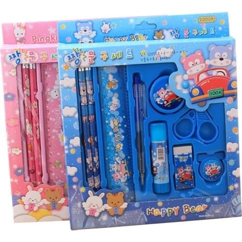 Stationery set student learning supplies children creative gift boutique nine piece gift set for primary school students