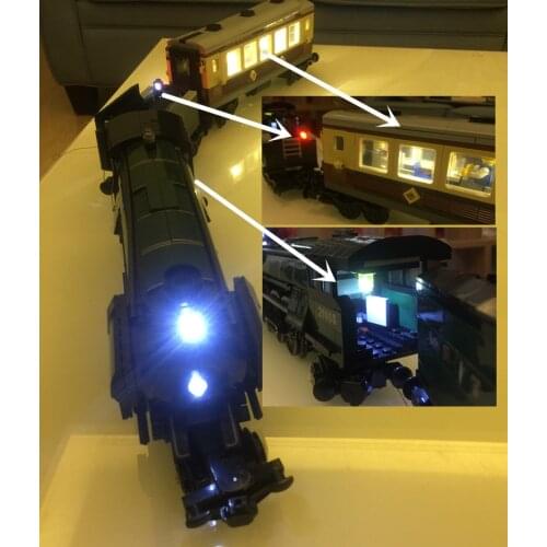 LED light up kit (only light included) for 10194 and 21005 Technic Series Emerald Night Train ( blocks set not included)