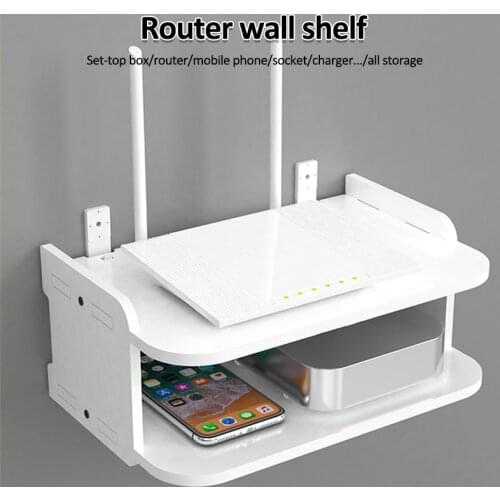 2/3Tier Wall Hanging Shelf Punching-Free Storage Rack Floating Shelf For Set-Top Box Router Game Consoles Wall Hanging Shelf