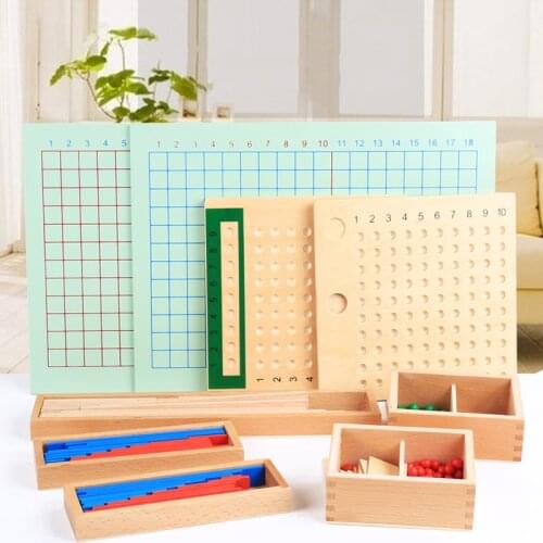 Montessori Materials Math Toy Numerical Rods Mini Blue & Red Sticks Box Digital 1-10 Early Education Home Games Number Exercises