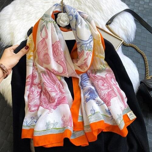 New European and American style travel vacation autumn scarf women fashion wild horse scarf seaside shawl beach towel