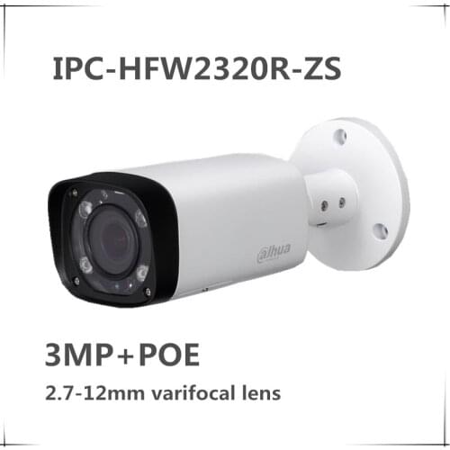 Wholesale Original English IPC-HFW2320R-ZS 3MP IR Bullet Network Camera IP67 Motorized VF lens free update with logo IPC