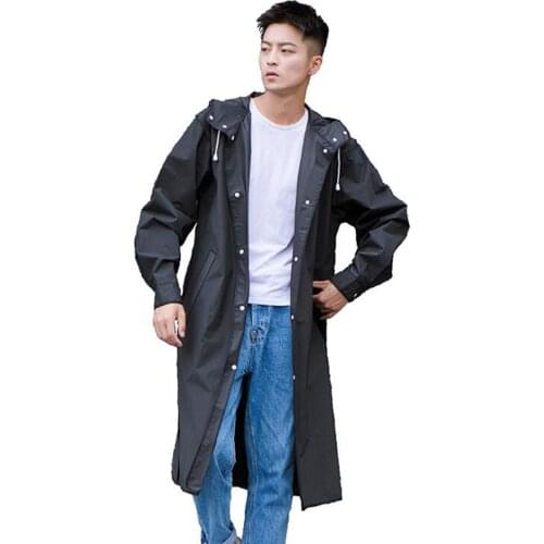 Outdoor Hiking Travel Fishing Climbing Thickened Unisex Long Raincoat EVA Poncho Button Closure Camping Hiking Adult Waterproof