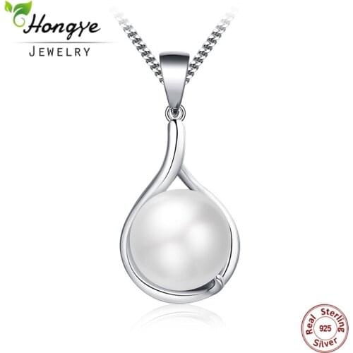 Hongye Fine Freshwater Pearl Vintage Necklace For Women, 100% 925 Sterling Silver Elegant Jewelry Wedding Gift High Quality 2020