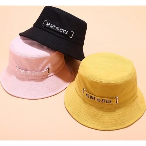 New Bucket Hat Hip-hop Literary Letter Embroidery Fisherman Hat Summer Sun Protection Hat Outdoor Beach Cap Unisex Panama Cap
