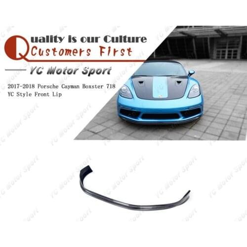 Carbon Fiber / FRP Fiber Glass YC Style Front Lip Fit For 2017-2018 Cayman Boxster 718 Front Bumper Lower Splitter Lip