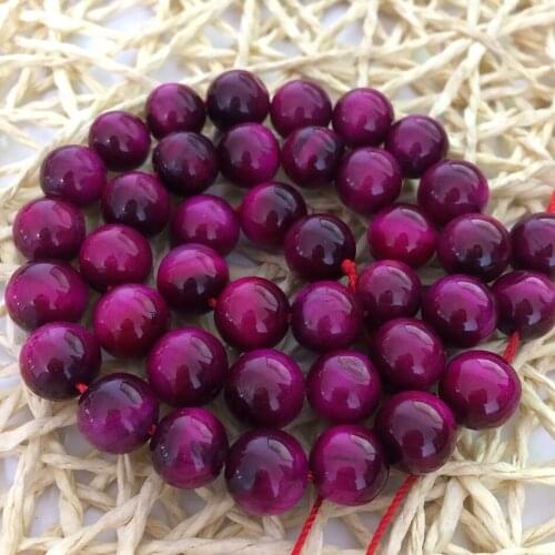 Natural rose red tiger eye round stone 12mm charms stone Imported loose beads diy beautiful jewelry making 15 inch MY5095