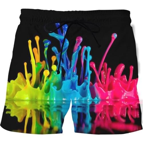 New men 3D art graffiti beach shorts Animal graphic shorts Fashion breathable shorts Casual sports shortsS wimming shorts mens