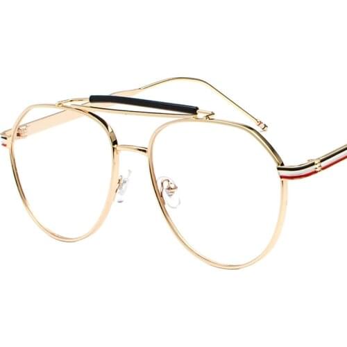 New Luxury Brand Design Sunglass Gold Glasses Optics Frame Clear Vintage Sunglass Women Men Optical UV400 Aviation Sunglass