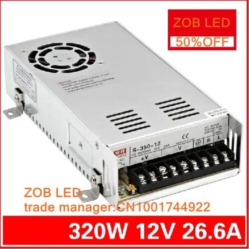 320W LED Switching Power Supply,26.7A/21.3A/13.3A,85-265AC input,For LED Strip light, power suply 5V/12V/24V/48V Output