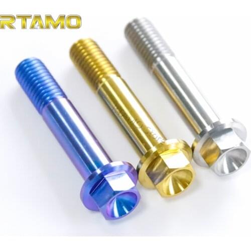 Titanium Bolts Flanged Hex Head M8x40mm For Radiation Calipers Brake Calipers Body Screws 2pcs/4pcs Pack