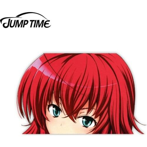 Jump Time High School DxD Rias Gremory 18 Cute Anime Girl Peeker Vinyl Decal Window Waifu Car Stickers