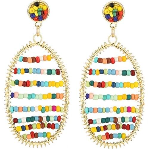 Bohemia Dangle Earrings Beaded Fashion Jewelry Handmade Geometric Drop Earrings Pendant Earrings For Women Jewelry